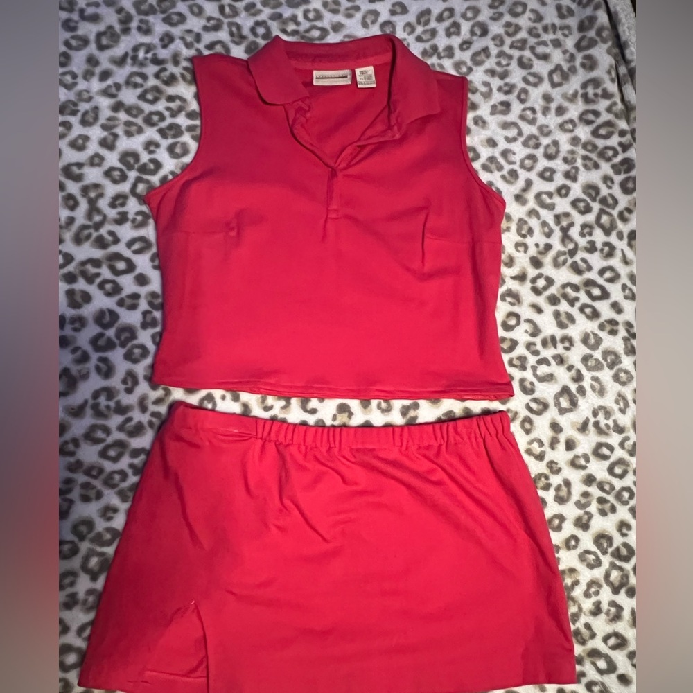 Vibrant Pink Sleeveless Top and Skirt Set